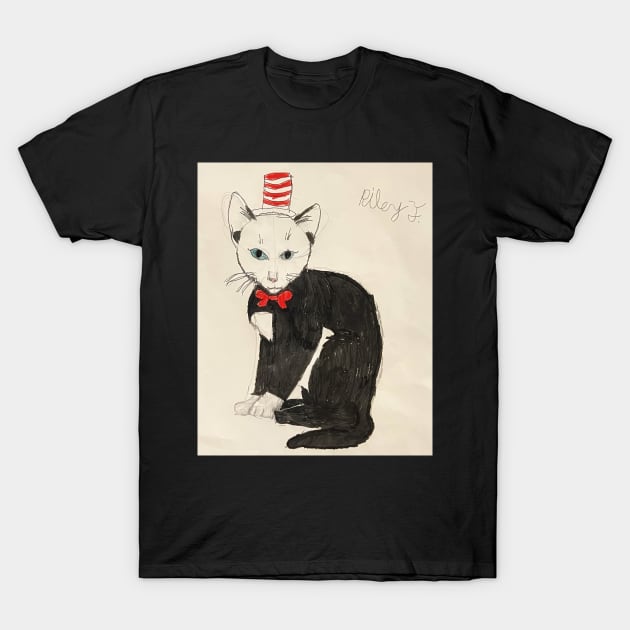 Cat in a Hat by Riley T-Shirt by Artladyjen